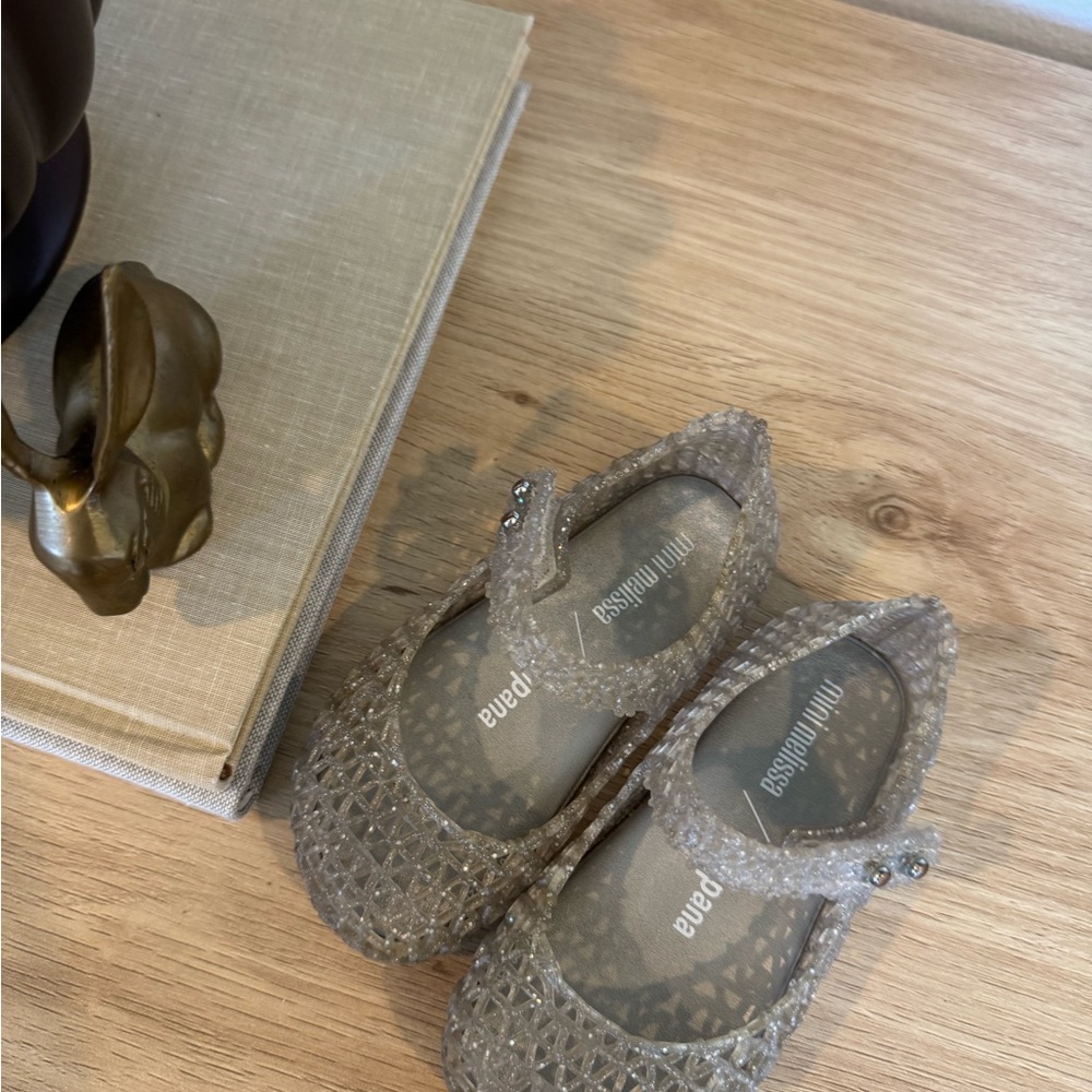 Mini Melissa Sparkling Bow Jelly Flats